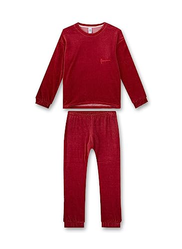 Sanetta Mädchen-Schlafanzug Rot aus Nicki | Bequemer Schlafanzug für Mädchen lang. | Pyjamaset Größe von Sanetta