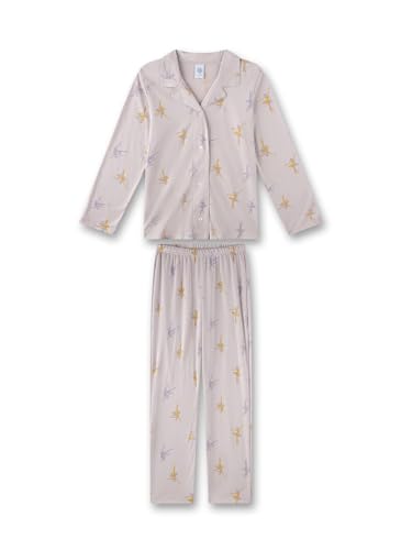 Sanetta Mädchen-Schlafanzug Violett | Hochwertiger und bequemer Schlafanzug aus Baumwoll-Modal-Mix für Mädchen. Langarm Schlafanzug mit Ballerina-Print | Pyjamaset für Mädchen von Sanetta
