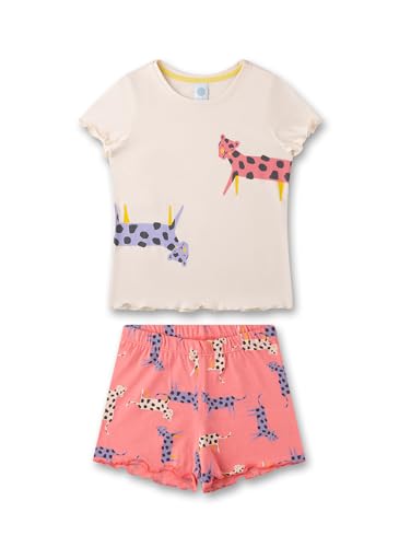 Sanetta Mädchen-Schlafanzug kurz beige | Hochwertiger und bequemer Schlafanzug aus Baumwolle für Mädchen. Pyjamaset für Mädchen 098 von Sanetta