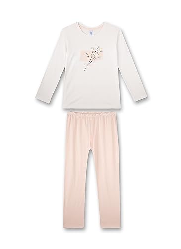 Sanetta Mädchen-Schlafanzug lang Beige | Bequemer Schlafanzug für Mädchen lang. | Pyjamaset Größe 128 von Sanetta