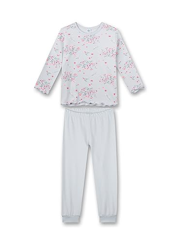 Sanetta Mädchen-Schlafanzug lang Blau | Bequemer Schlafanzug für Mädchen lang. | Pyjamaset Größe 098 von Sanetta