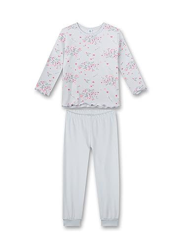 Sanetta Mädchen-Schlafanzug lang Blau | Bequemer Schlafanzug für Mädchen lang. | Pyjamaset Größe 128 von Sanetta