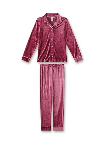 Sanetta Mädchen-Schlafanzug lang Rosa | Hochwertiger und bequemer Schlafanzug aus Modal-Samt für Mädchen. Pyjamaset für Mädchen 176 von Sanetta