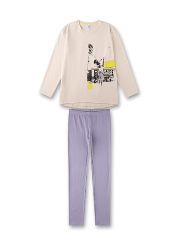 Sanetta Mädchen-Schlafanzug lang beige | Hochwertiger und bequemer Schlafanzug aus Baumwolle für Mädchen. Pyjamaset für Mädchen 164 von Sanetta