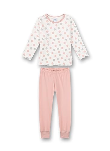 Sanetta Mädchen-Schlafanzug lang Weiß Dots-Allover | Hochwertiger und bequemer Schlafanzug aus Baumwolle für Mädchen. Pyjamaset für Mädchen 092 von Sanetta