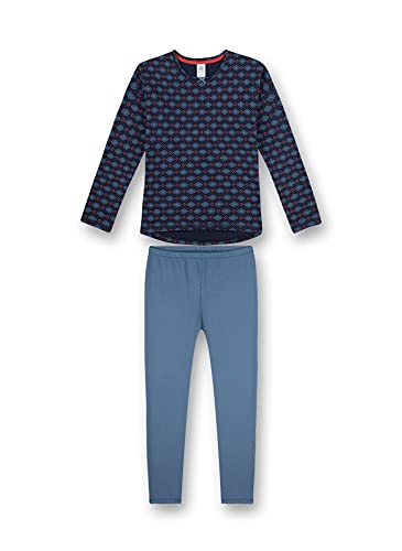 Sanetta Mädchen Schlafanzug lang blau Pyjamaset, Nordic Blue, 140 von Sanetta