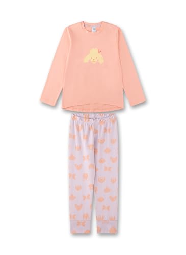 Sanetta Mädchen-Schlafanzug lang orange | Hochwertiger und bequemer Schlafanzug aus Bio-Baumwolle für Mädchen. Pyjamaset für Mädchen 140 von Sanetta