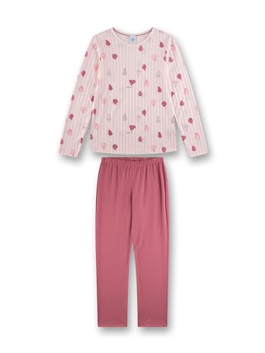 Sanetta Mädchen-Schlafanzug lang rosa Birnen | Hochwertiger und bequemer Schlafanzug aus Baumwoll-Modal-Mix für Mädchen. von Sanetta