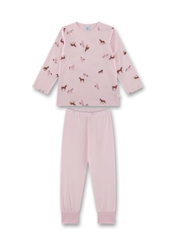Sanetta Mädchen-Schlafanzug mit Pferden lang rosa | Hochwertiger und bequemer Schlafanzug aus Baumwolle für Mädchen. Pyjamaset für Mädchen 116 von Sanetta