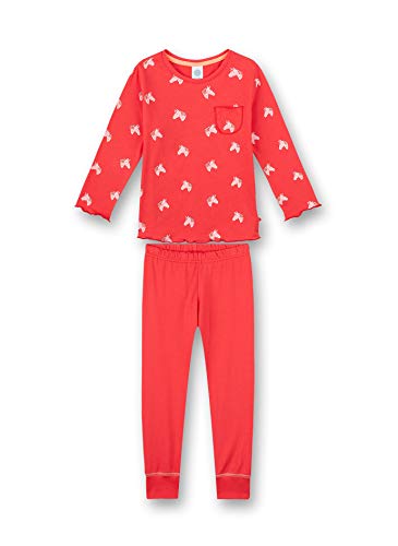 Sanetta Mädchen Schlafanzug lang rosa Pyjamaset, Coral pink, 104 von Sanetta