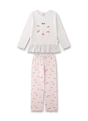 Sanetta Mädchen-Schlfanzug Off-White | Hochwertiger und bequemer Schlafanzug aus Baumwoll-Modal-Mix für Mädchen. Pyjamaset für Mädchen 128 von Sanetta