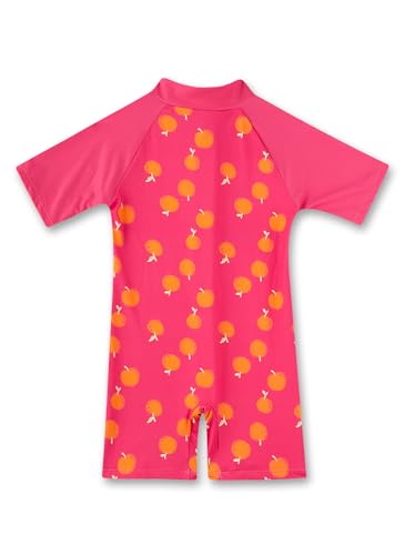 Sanetta Mädchen Schwimmanzug rosa | Praktischer und schützender Schwimmanzug aus recyceltem Polyester für Mädchen. Kurzarm Schwimmanzug mit Früchteprint | Bademode für Kinder von Sanetta