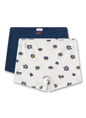 Sanetta Mädchen-Unterhose Beige | Hochwertige und nachhaltige Unterhose für Mädchen aus Bio-Baumwolle. Shorts mit Schleifchen und Blumen-Allover | Inhalt: 2er Set Unterwäsche für Mädchen von Sanetta