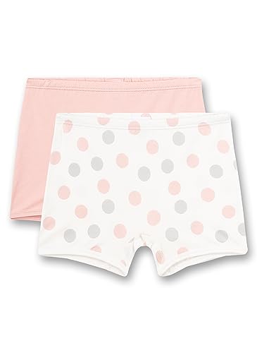 Sanetta Mädchen-Shorts (Doppelpack) Dots-Allover und Rosa | Hochwertige und nachhaltige Unterhose für Mädchen aus Baumwolle. Inhalt: 2er Set Unterwäsche für Mädchen 116 von Sanetta