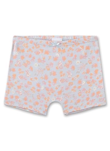 Sanetta Mädchen-Shorts Blau | Hochwertige und nachhaltige Unterhose für Mädchen aus Bio-Baumwolle. Unterhose mit Schleifchen und Millefleurs Print | Unterwäsche für Mädchen von Sanetta