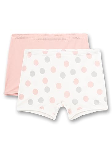 Sanetta Mädchen-Shorts (Doppelpack) Dots-Allover und Rosa | Hochwertige und nachhaltige Unterhose für Mädchen aus Baumwolle. Inhalt: 2er Set Unterwäsche für Mädchen 128 von Sanetta