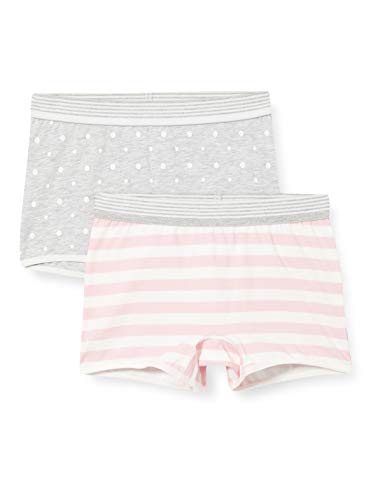 Sanetta Mädchen Shorts im Doppelpack grau Slip, hellgrau Melange, 140 von Sanetta