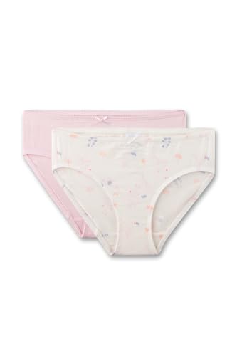 Sanetta Mädchen-Slips (Doppelpack) Off-White & rosa | Hochwertige und nachhaltige Unterhose für Mädchen aus Baumwoll-Modal-Mix. Inhalt: 2er Set Unterwäsche für Mädchen 140 von Sanetta