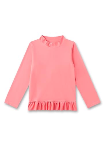Sanetta Mädchen-UV Shirt Rosa| Praktisches und schützendes Badeshirt aus recyceltem Polyester-Mix für Mädchen. Langarm Badeshirt mit Rüsche |Bademode für Kinder von Sanetta