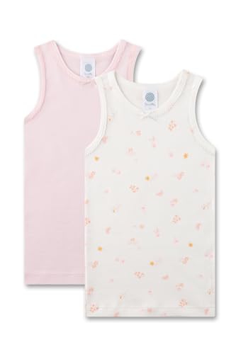 Sanetta Mädchen-Unterhemd (Doppelpack) Off-White | Hochwertiges und nachhaltiges Unterhemd für Mädchen aus Baumwolle. Inhalt: 2er Set Unterwäsche für Mädchen 128 von Sanetta