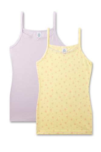 Sanetta Mädchen-Unterhemd (Doppelpack) gelb | Hochwertiges und nachhaltiges Unterhemd für Mädchen aus Baumwoll-Mix. Inhalt: 2er Set Unterwäsche für Mädchen 164 von Sanetta