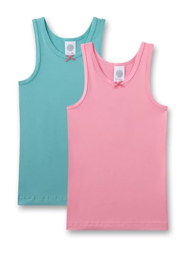 Sanetta Mädchen-Unterhemd (Doppelpack) rosa & türkis | Hochwertiges und nachhaltiges Unterhemd für Mädchen aus Baumwoll-Mix. von Sanetta
