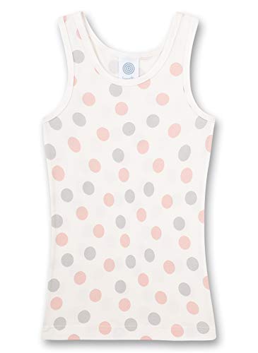 Sanetta Mädchen-Unterhemd Weiß Dots-Allover | Hochwertiges und nachhaltiges Unterhemd für Mädchen aus Baumwolle. Unterwäsche für Mädchen von Sanetta