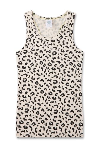 Sanetta Mädchen-Unterhemd beige Leo | Hochwertiges und nachhaltiges Unterhemd für Mädchen aus Baumwoll-Mix. Unterwäsche für Mädchen 128 von Sanetta