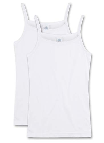 Sanetta Mädchen Unterhemd im Doppelpack mit schmalen Trägern, grau 1646, 176, Farbe:weiß (weiß 010), Größe:152 von Sanetta
