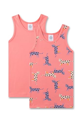 Sanetta Mädchen-Unterhemd rosa Leo-Allover | Hochwertiges und nachhaltiges Unterhemd für Mädchen aus Baumwoll-Mix. Inhalt: 2er Set Unterwäsche für Mädchen 092 von Sanetta