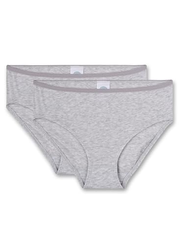 Sanetta Mädchen-Rioslip (Doppelpack) Graumelange | Hochwertige und nachhaltige Unterhose für Mädchen aus Baumwolle. Inhalt: 2er Set Unterwäsche für Mädchen 128 von Sanetta