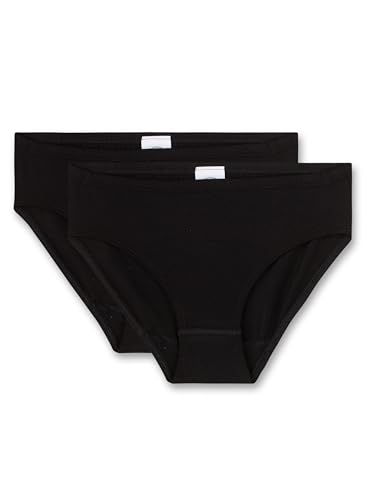 Sanetta Mädchen-Rioslip (Doppelpack) Schwarz | Hochwertige und nachhaltige Unterhose für Mädchen aus Baumwolle. Inhalt: 2er Set Unterwäsche für Mädchen 152 von Sanetta