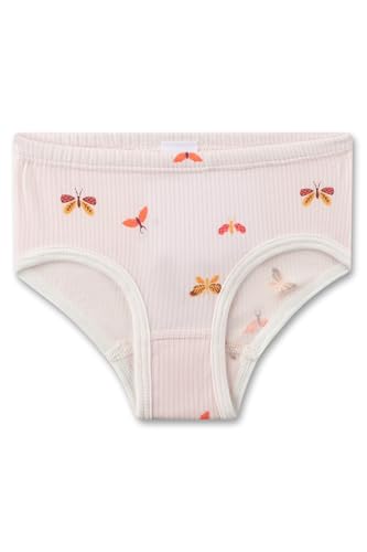 Sanetta Mädchen-Unterhose Rosa| Hochwertige und nachhaltige Unterhose für Mädchen aus Baumwoll-Modal-Mix. Slip mit Streifen und Schmetterlings-Allover | Unterwäsche für Mädchen von Sanetta