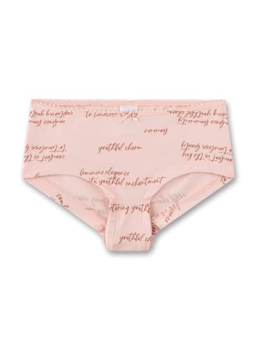 Sanetta Mädchen-Unterhose Rosa | Hochwertige und nachhaltige Unterhose für Mädchen aus Baumwolle. Panty mit Schleifchen und verspieltem Wording-Allover | Unterwäsche für Mädchen von Sanetta