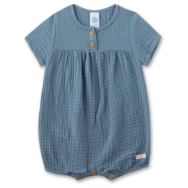 Sanetta - Newborn Unisex Overall Short Musseline - Overall Gr 56 blau/grau von Sanetta