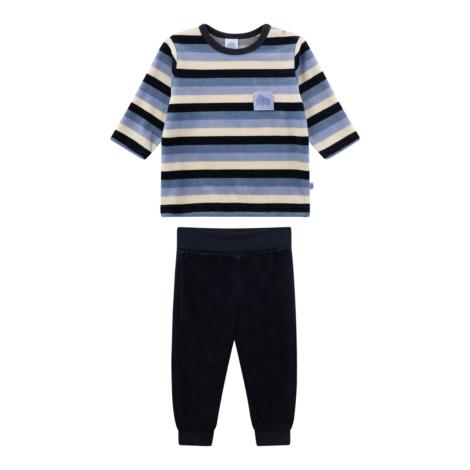 Sanetta Nicki-Schlafanzug lang Ringel von Sanetta