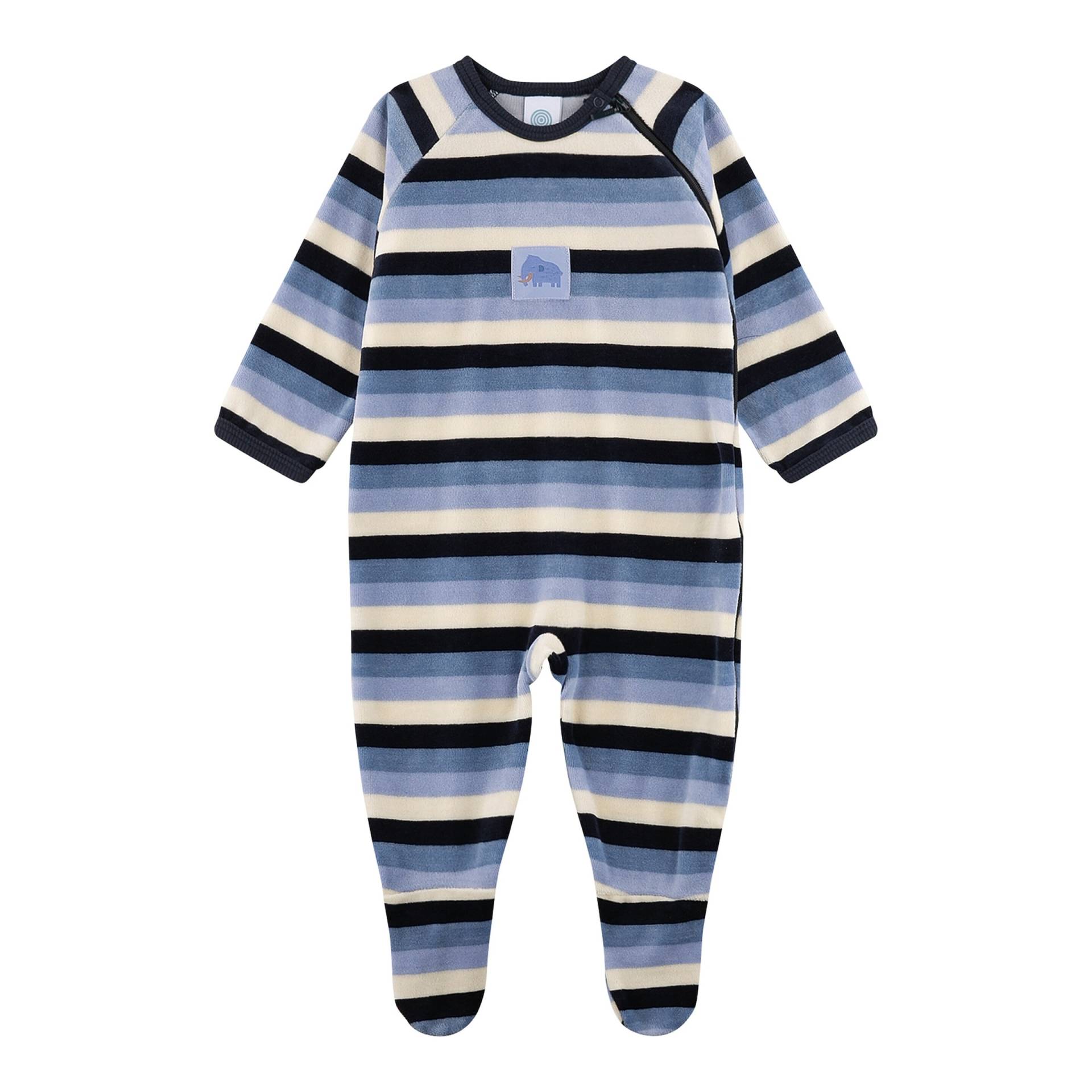 Sanetta Nicki-Schlafoverall mit Fuß Ringel von Sanetta