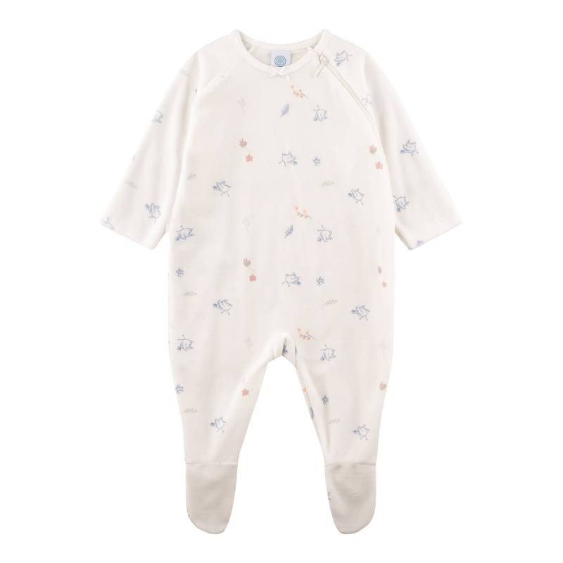 Sanetta Nicki-Schlafoverall mit Fuß Vögel von Sanetta