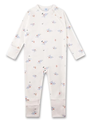 Sanetta Baby-Strampler off-white Esel | Praktischer und bequemer Strampler aus Bio-Baumwolle für Jungen. Baby Overall von Sanetta