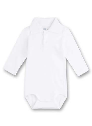 Sanetta Baby-Polobody langarm weiß | Hochwertiger und nachhaltiger Body für Babys aus Bio-Baumwolle. Baby Body von Sanetta