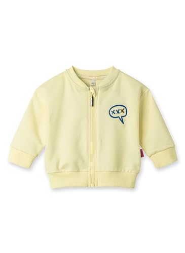 Sanetta Pure Jungen-Sweatjacke Gelb | Hochwertige und praktische Sweatjacke aus Bio-Baumwolle für Jungen. Baby Bekleidung von Sanetta