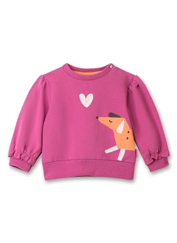 Sanetta Pure Mädchen-Sweatshirt pink Hund | Nachhaltiges und gemütliches Sweatshirt aus Bio-Baumwolle für Mädchen. Baby Bekleidung von Sanetta