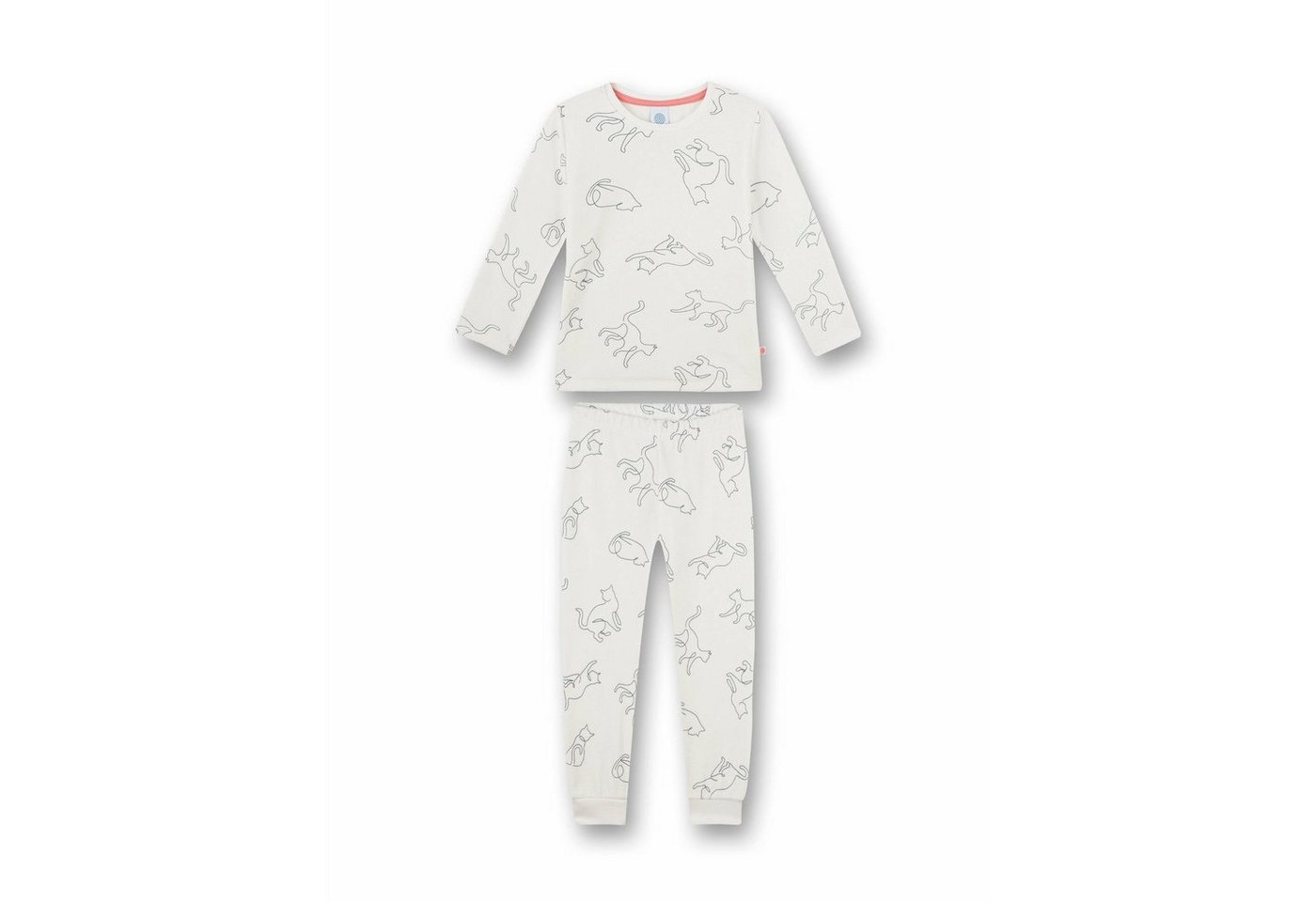 Sanetta Schlafanzug - Mädchen-Schlafanzug- Pyjama Schlafanzug-Set- Off-White Fancy Cat von Sanetta