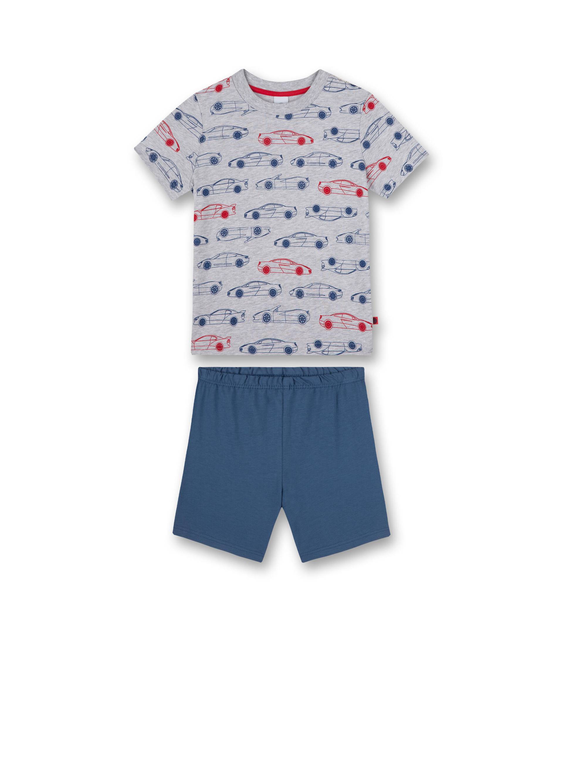 Sanetta - Schlafanzug kurz hellgrau melange - Gr. - 092 von Sanetta