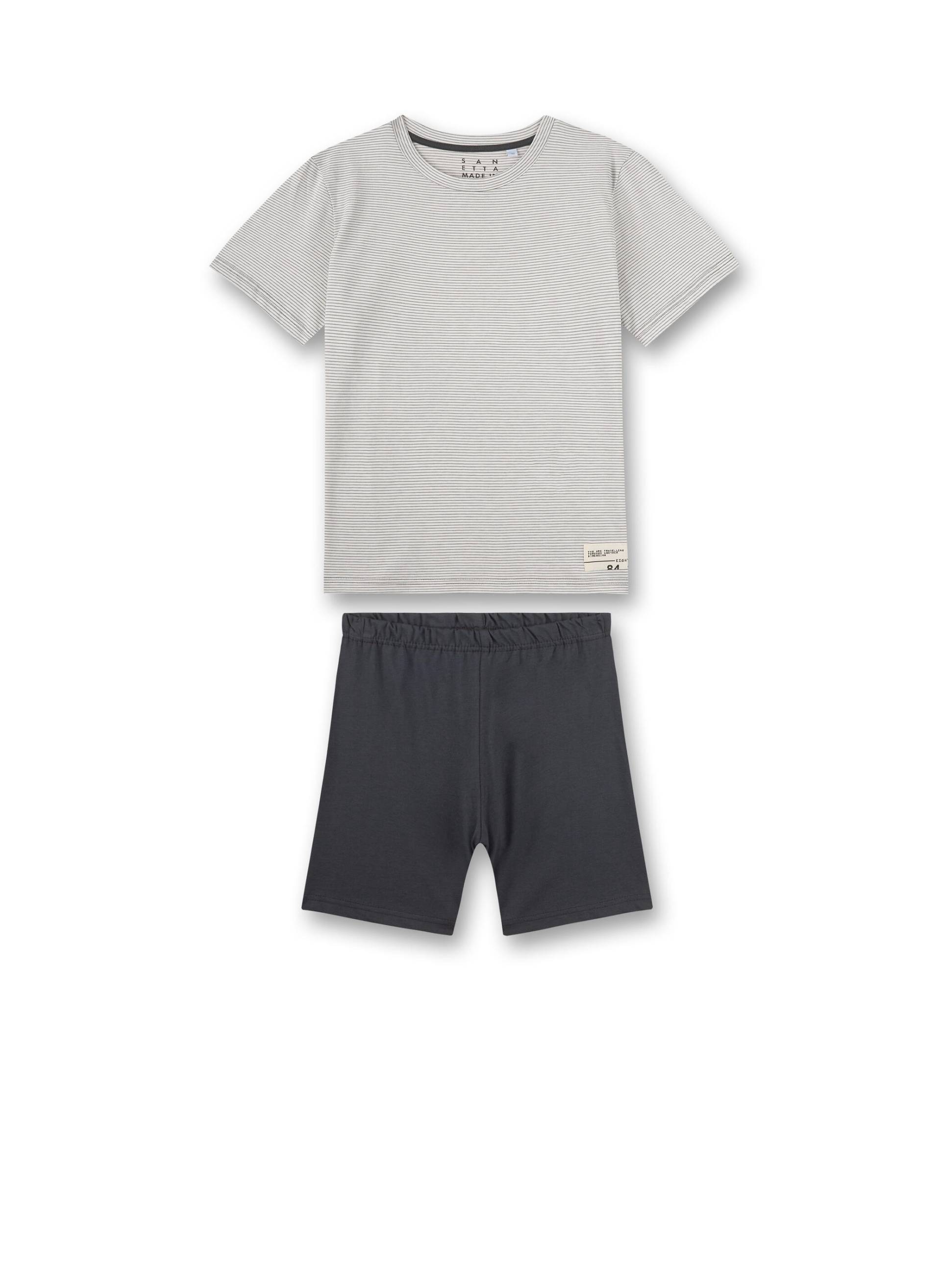 Sanetta - Schlafanzug kurz iron - Gr. - 176 von Sanetta