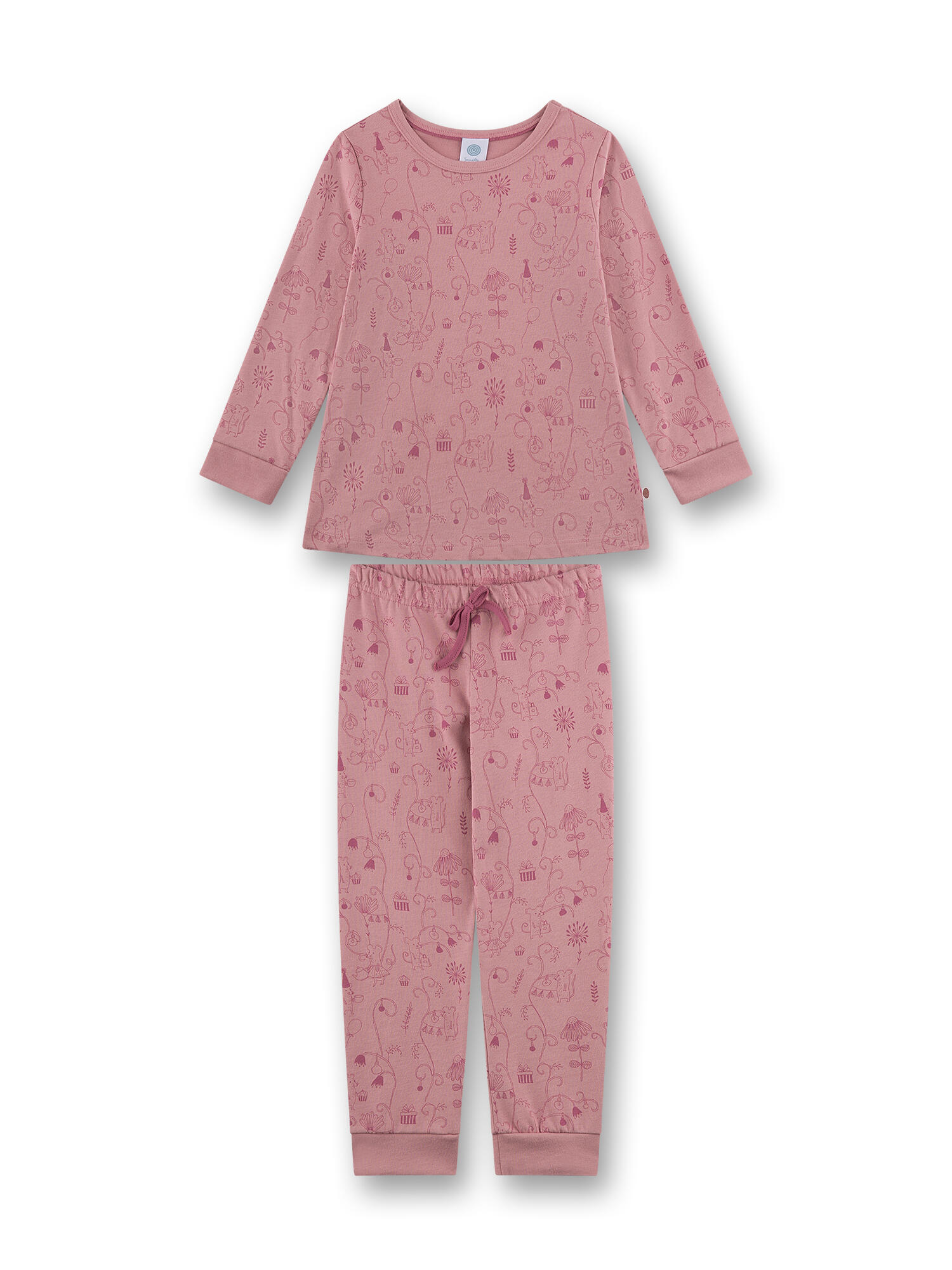 Sanetta - Schlafanzug lang dark rose - Gr. - 098 von Sanetta