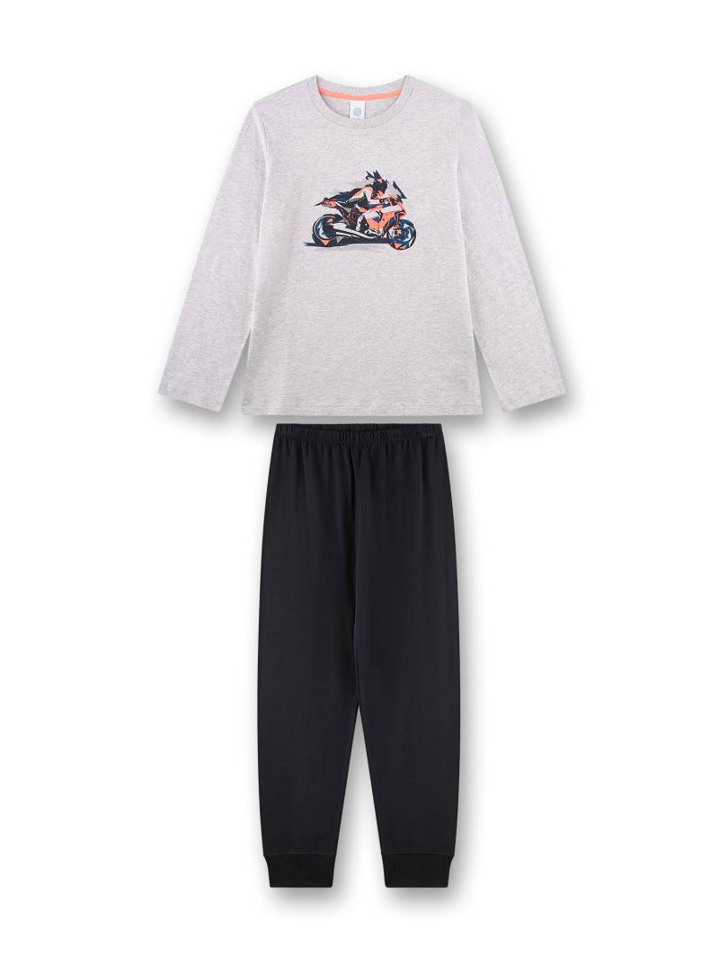 Sanetta - Schlafanzug lang hellgrau melange von Sanetta