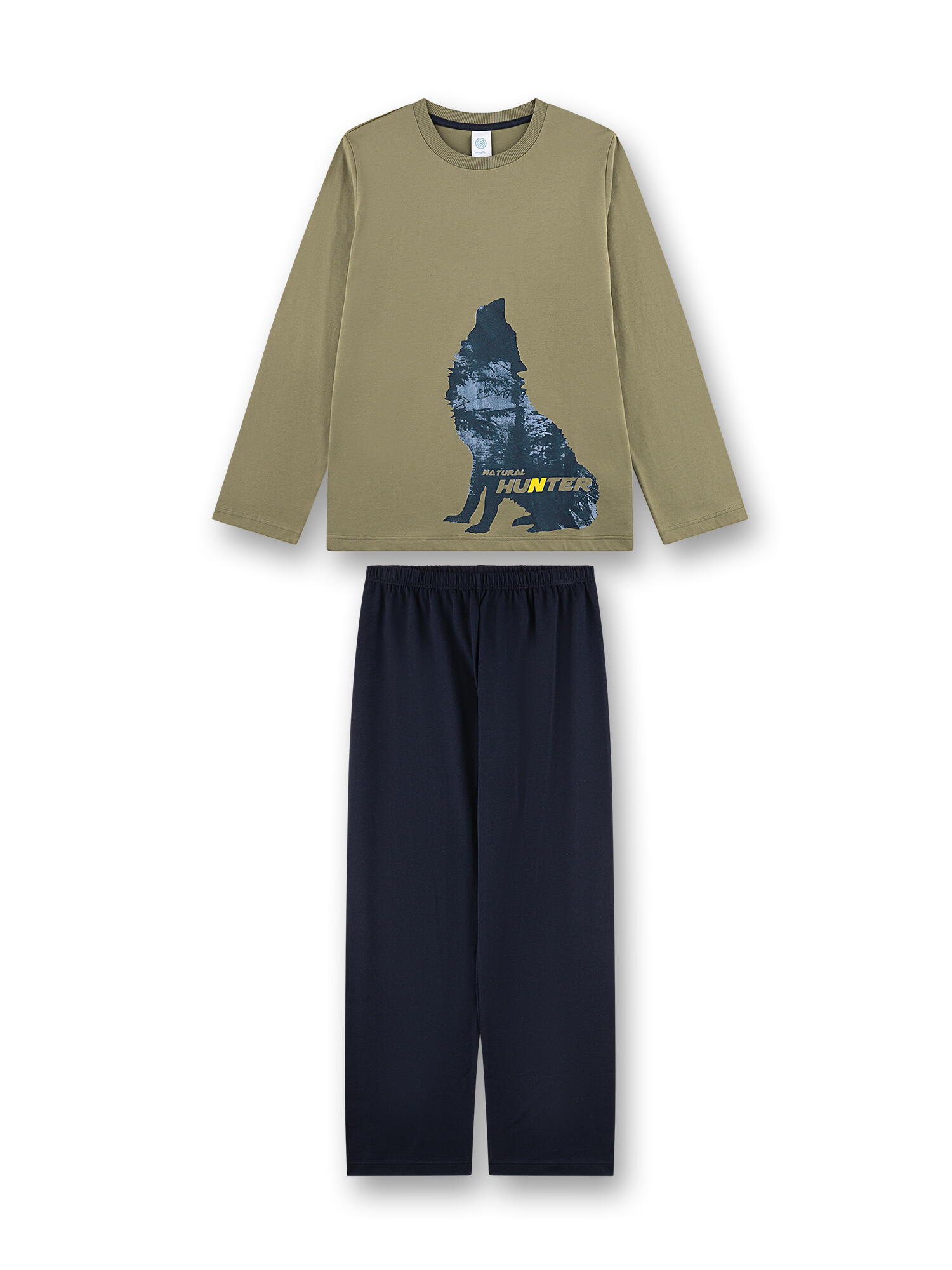 Sanetta - Schlafanzug lang hellkhaki - Gr. - 152 von Sanetta