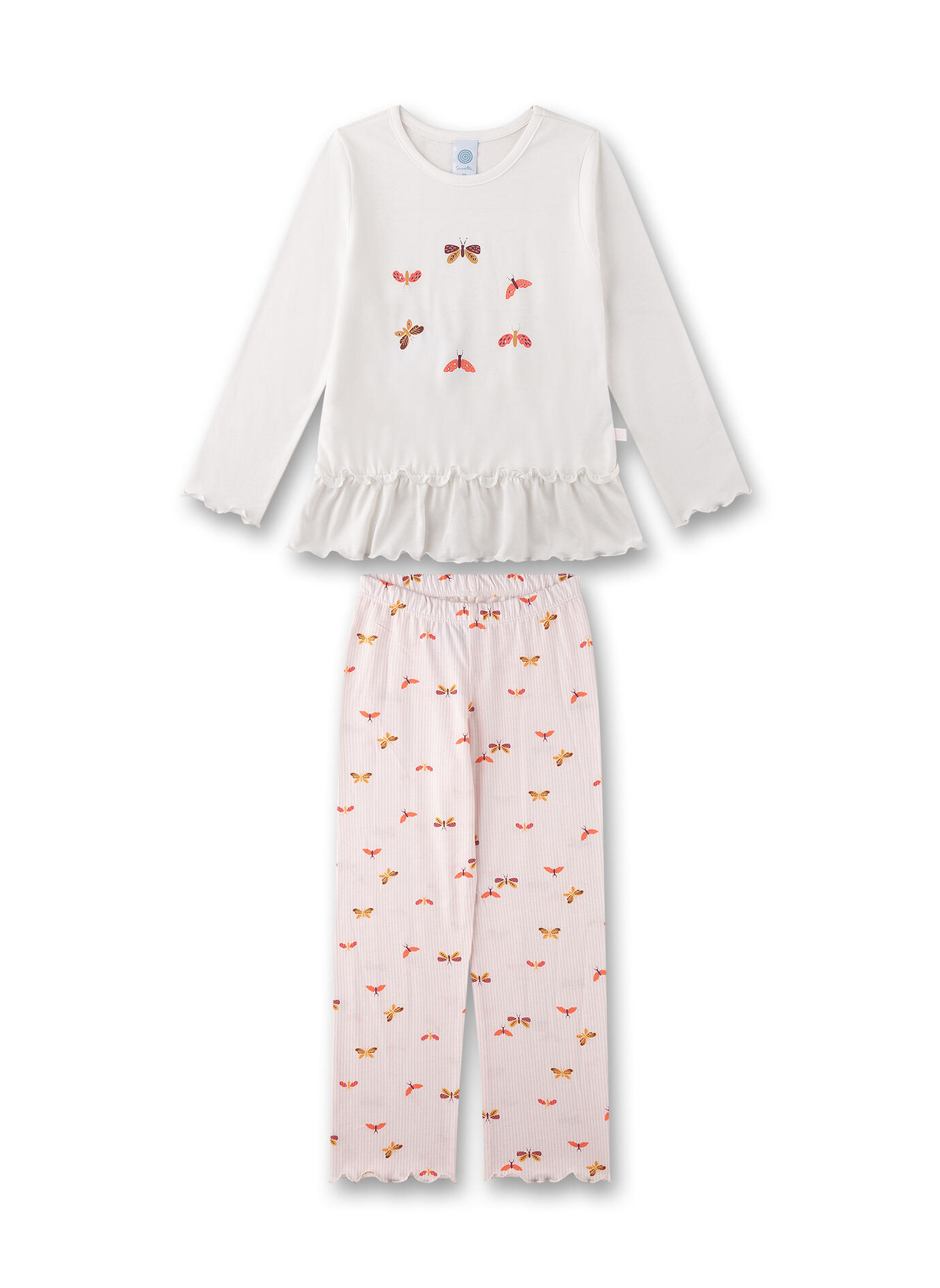 Sanetta - Schlafanzug lang white pebble - Gr. - 098 von Sanetta