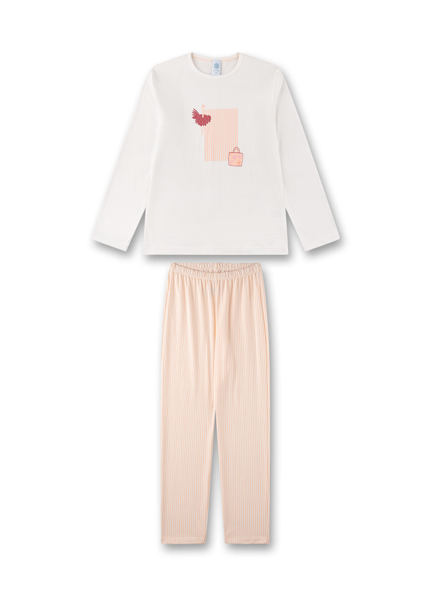 Sanetta - Schlafanzug lang white pebble - Gr. - 164 von Sanetta